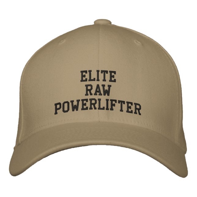 Casquette Brodée Élite Powerlifter brut (Devant)