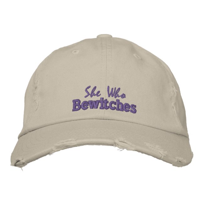 Casquette Brodée Elle Qui Cite Cite Rustique Violet Pierre Mignonne (Devant)