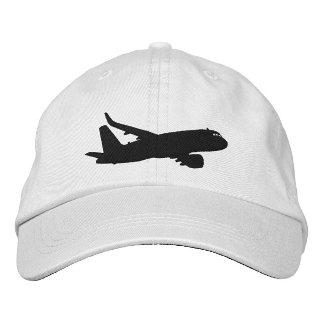 Casquette Brodée Embroderie volante Silhouette Jet Avion (Devant)