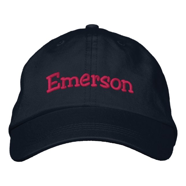 Casquette Brodée Embroidered base-ball Cap Navy Hot Pink (Devant)