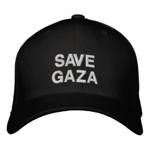Casquette Brodée Enregistrer Gaza noir blanc moderne texte personna