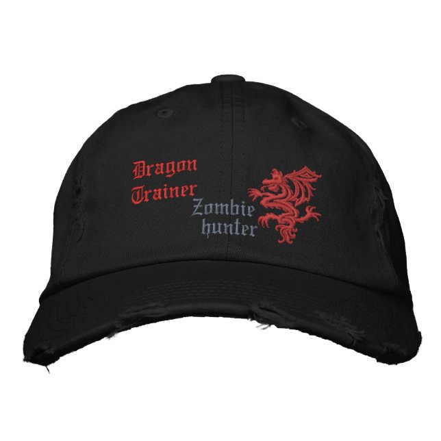 Casquette Brodée Entraîneur de dragon/ chasseur de zombie (Devant)