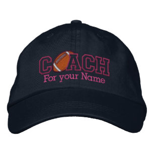 Casquette Brodée Entraîneur de football rose personnalisé avec votr