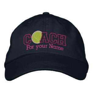 Casquette Brodée Entraîneur de tennis personnel rose avec votre nom