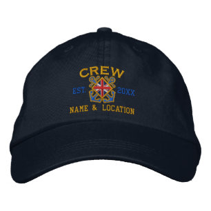 Casquette Brodée Équipage de drapeau Union Jack personnalisé nautiq