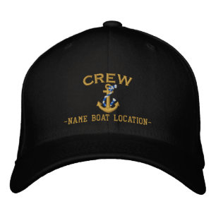 Casquette Brodée Équipage Élégant Corde Ancre Votre Nom de Bateau o
