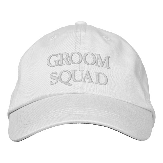 Casquette Brodée Équipe de marié chic rose blush blanc mariage (Devant)