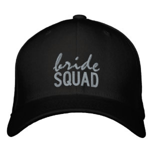 Casquette Brodée Équipe de mariée noire et d'or