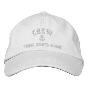 Casquette Brodée Équipe de voile personnalisée Texte blanc