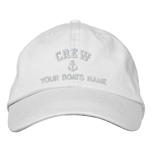 Casquette Brodée Équipe de voile personnalisée Texte blanc (Devant)