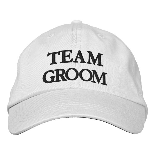 Casquette Brodée Équipe du marié mariage noir et blanc (Devant)