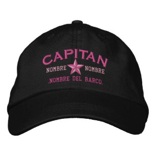 Casquette Brodée ESPAGNOL El Capitan Nombre del barco y su nombre