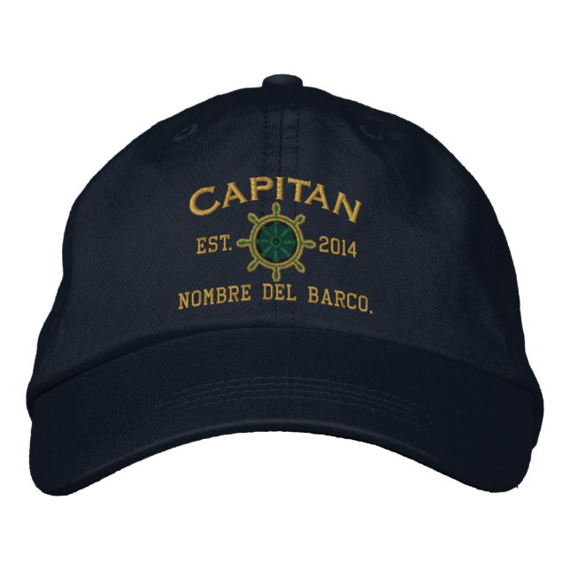 Casquette Brodée ESPAGNOL El Capitan Su ubicación Nombre del barco. (Devant)