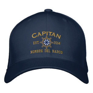 Casquette Brodée ESPAGNOL El Capitan Su ubicación Nombre del barco.