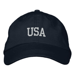 Casquette Brodée États-Unis Brodés Marine/Casquette blanc