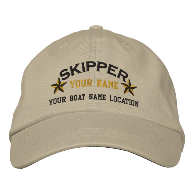 Casquette Brodée Étoiles de skipper personnalisées (Devant)