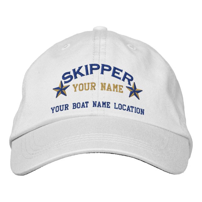 Casquette Brodée Étoiles de skipper personnalisées (Devant)