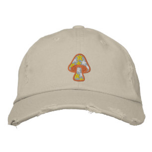 Casquette Brodée Étoiles Hippies Champignon