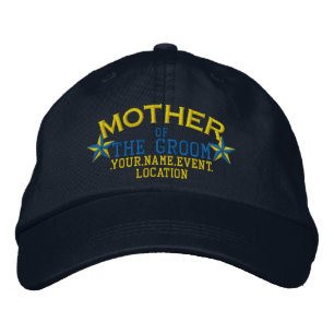 Casquette Brodée Etoiles personnalisées Mère de la chambre dorée Bl
