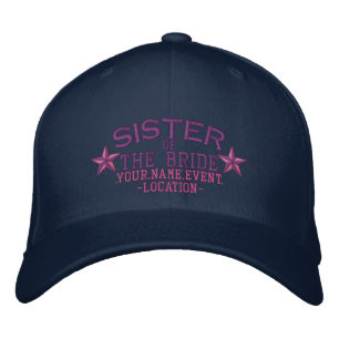 Casquette Brodée Étoiles personnalisées Soeur de la mariée en rose