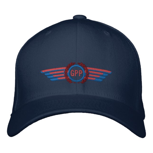 Casquette Brodée Faites vos lauréats Monogrammes de l'aviation Aile (Devant)