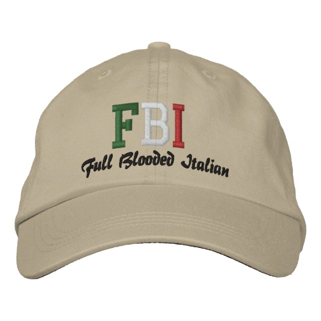 Casquette Brodée FBI, Italien complètement sanglé ! (Devant)