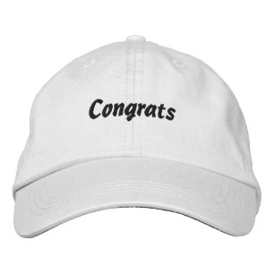 Casquette Brodée Félicitations Texte personnalisé avec texte noir C