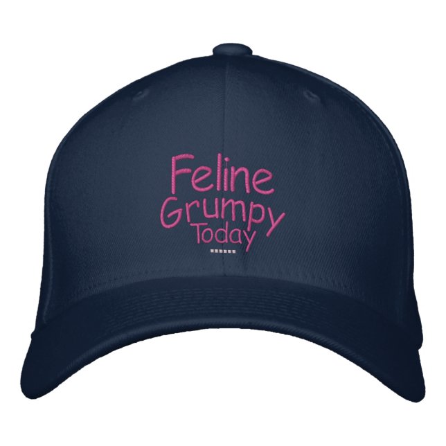 Casquette Brodée Feline Grumpy aujourd'hui (Devant)