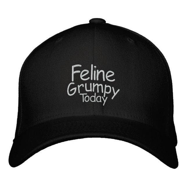 Casquette Brodée Feline Grumpy aujourd'hui (Devant)