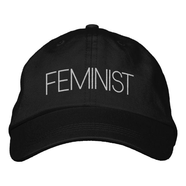 Casquette Brodée Feministe noir moderne (Devant)