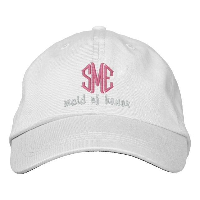 Casquette Brodée Femme d'honneur Mariage personnalisé Monogramme Ca (Devant)