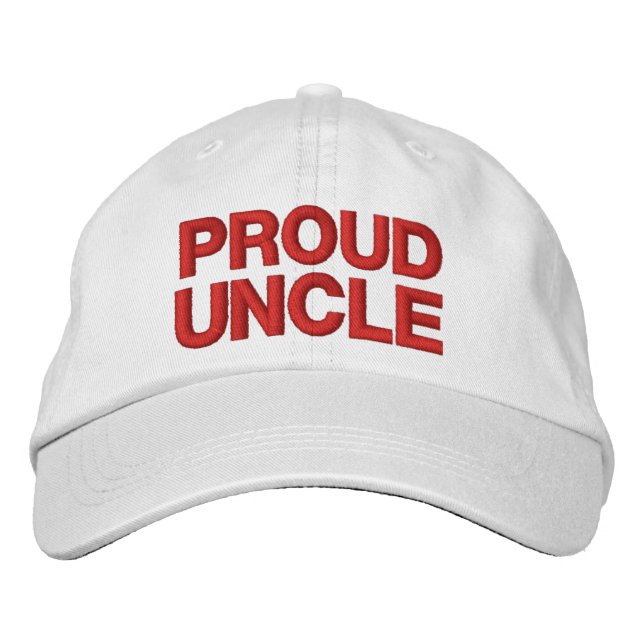 Casquette Brodée FIER ONCLE A01 Broderie ROUGE (Devant)