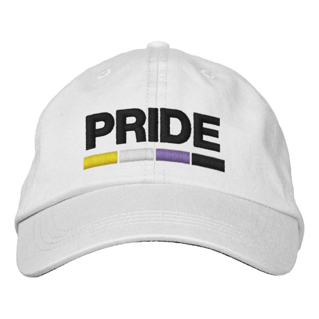 Casquette Brodée Fierté non binaire (Devant)