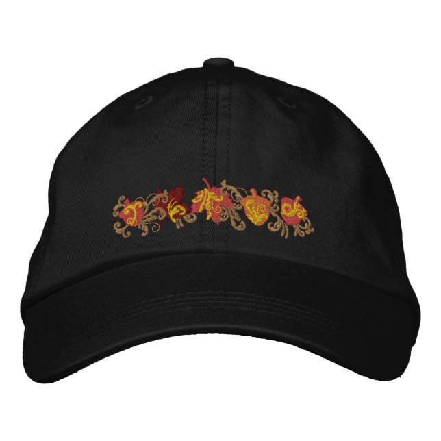 Casquette Brodée Filige feuille automne (Devant)