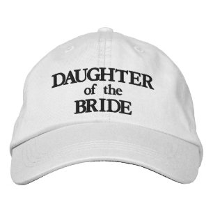 Casquette Brodée Fille de la mariée noir blanc élégant mariage