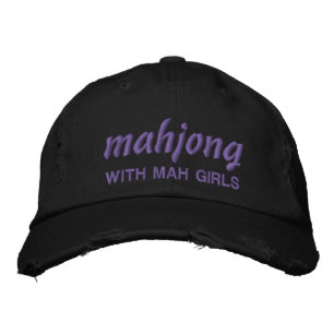 Casquette Brodée Fils Violets Mahjong Personnalisé avec Mah Girls