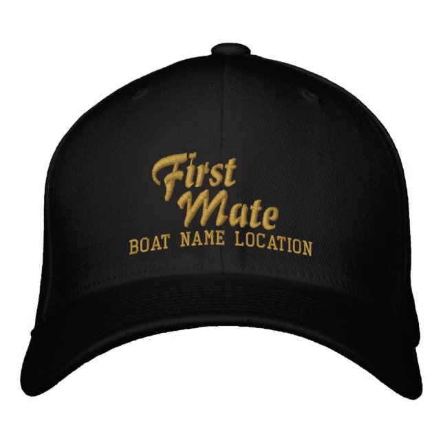 Casquette Brodée FIRST MATE Customizable Boat Name Your Name (Devant)