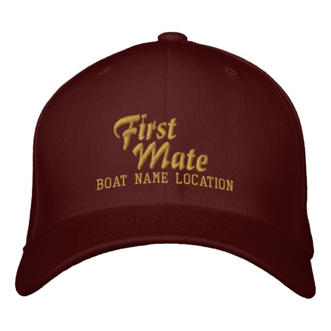 Casquette Brodée FIRST MATE Customizable Boat Name Your Name (Devant)