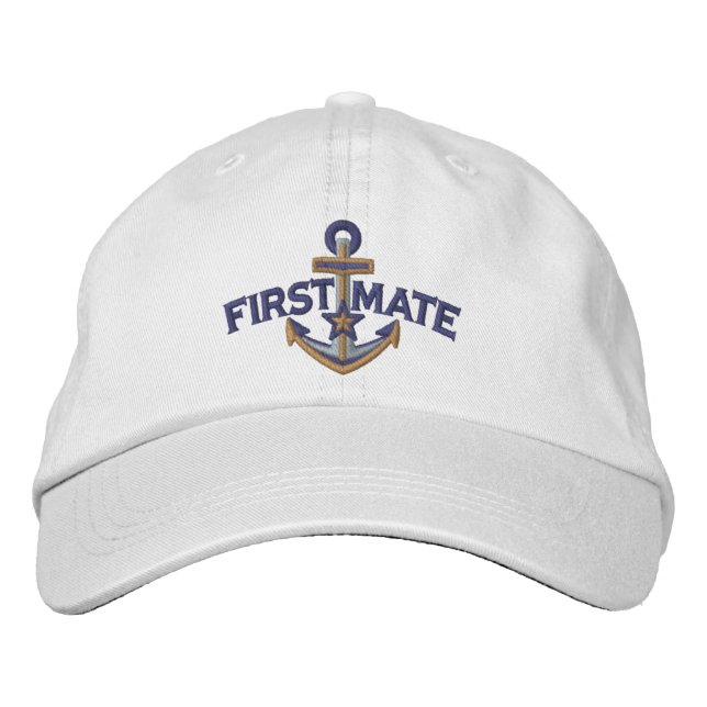 Casquette Brodée First Mate Nautical Star Anchor Embroidery (Devant)