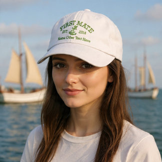 Casquette Brodée First Mate With Anchor Personalized