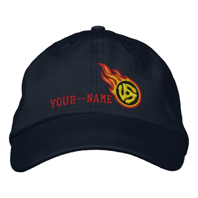 Casquette Brodée Flammes de course personnalisées 45 Spacer Badge (Devant)