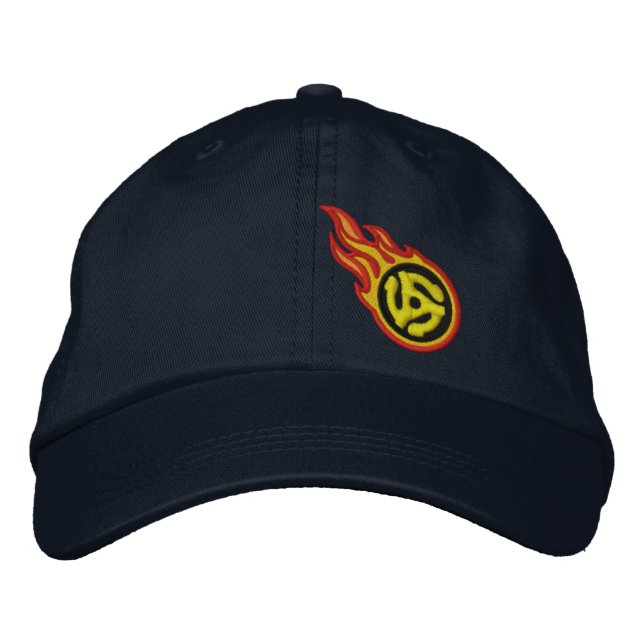 Casquette Brodée Flammes de course personnalisées 45 Spacer Badge (Devant)