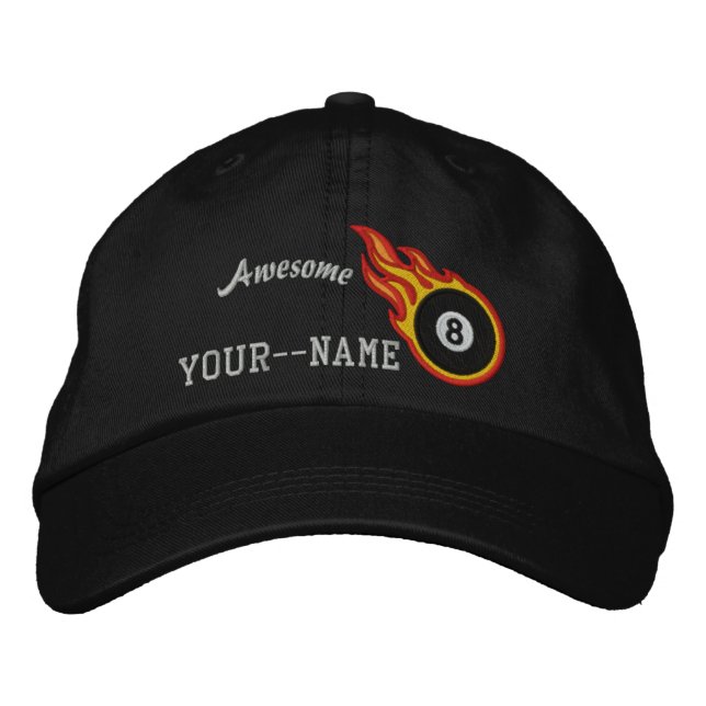 Casquette Brodée Flammes de course personnalisées Huit balles Badge (Devant)