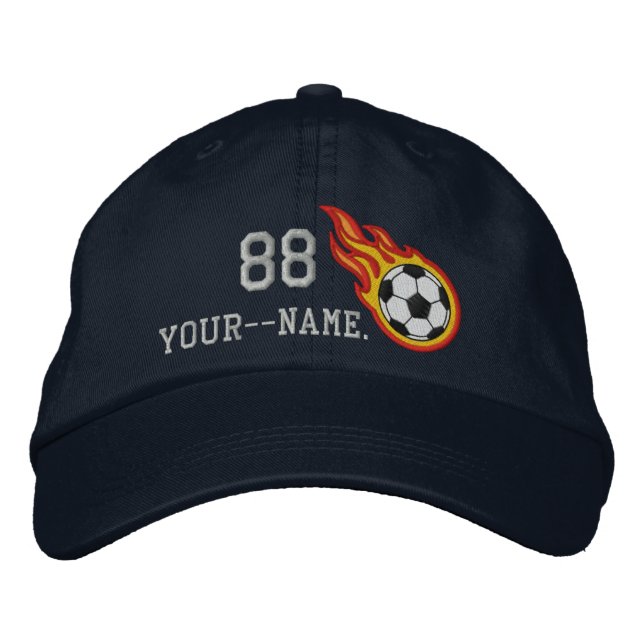 Casquette Brodée Flammes de course personnalisées Insigne de balle  (Devant)