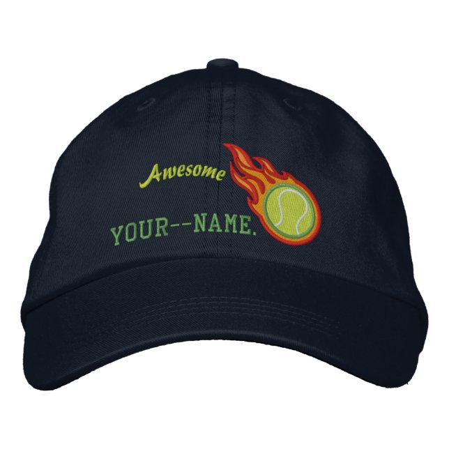 Casquette Brodée Flammes de course personnalisées Tennis Bullet Bad (Devant)