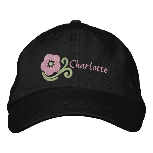 Casquette Brodée Fleur personnalisée (Devant)