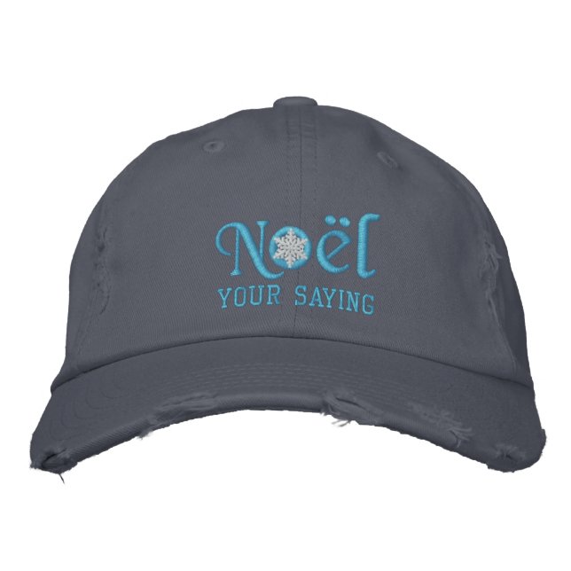 Casquette Brodée Flocon de neige Noel personnalisé Baby Blue (Devant)