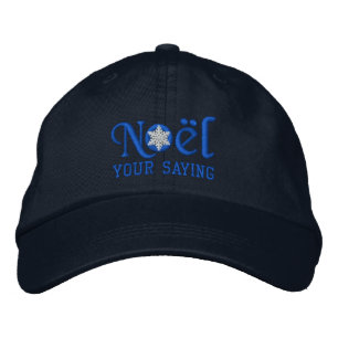 Casquette Brodée Flocon de neige Noel personnalisé en bleu