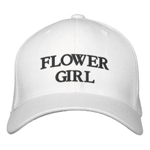 Casquette Brodée Flower Girl noir blanc élégant Chic mariage tribu