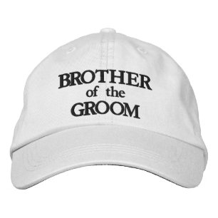 Casquette Brodée Frère du marié noir blanc élégant mariage